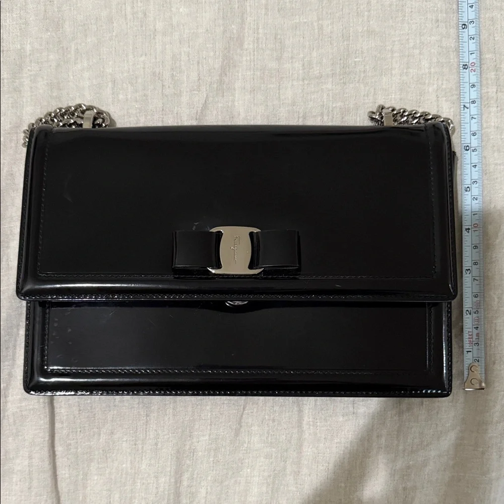 Salvatore Ferragamo Black Leather Shoulder Bag - Picture 13 of 13